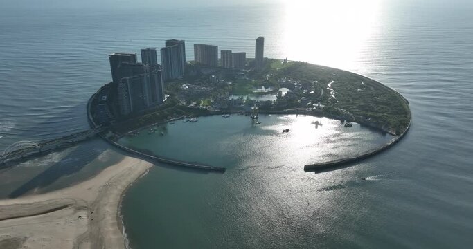 Aerial footage of landscape in hainan, China