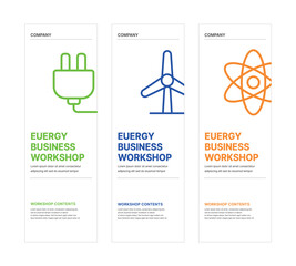 Energy business workshop banner. This is a set of modern style business banner design templates for schools, companies, lectures, workshops, events, and presentations.