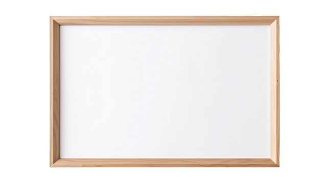 Empty wooden frame on white background, mockup, minimalist 