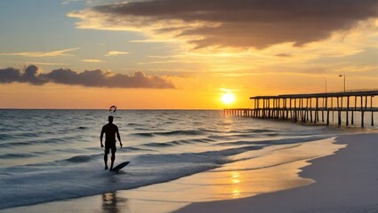 Obraz premium sunset at the beach