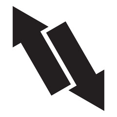 Fototapeta premium Black horizontal dual arrow icon. Expand tool icon. Way direction icon, Two way traffic sign. Arrow symbol for mobile concept and web design. Street director arrow icon. 