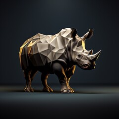 a low poly rhinoceros