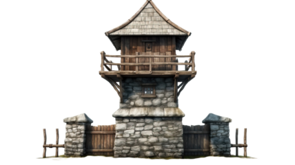 Guard tower. isolated object, transparent background