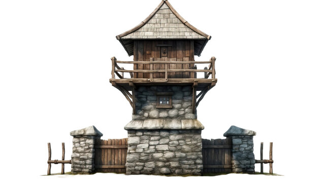 Guard Tower. Isolated Object, Transparent Background 