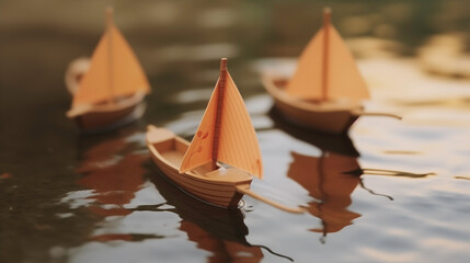 a toy boats on water