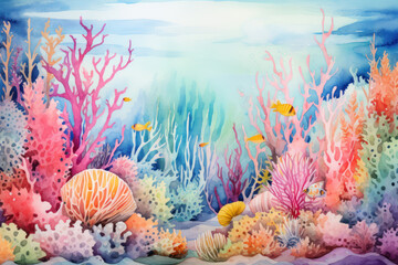 Fototapeta na wymiar Colorful tropical ocean coral reef