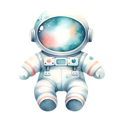 Watercolor astronaut for nursery art. Watercolor astronaut element. Watercolor astronaut transparent background