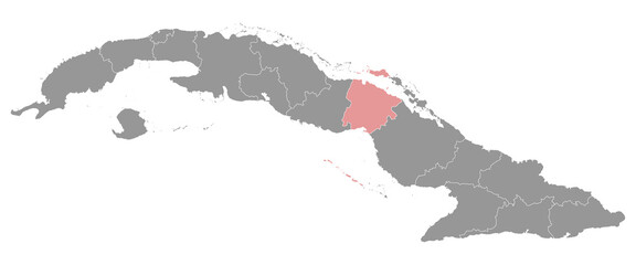 Ciego de Avila province map, administrative division of Cuba. Vector illustration.