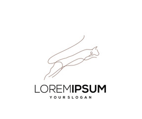 Cat Animal Icon, Hand Drawn Logo Design Vector