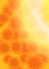a blooming meadow illuminated by the bright sun. red flowers on a yellow background. abstract vector illustration. colorful vertical decorative cover. a4. postcard and phone design.