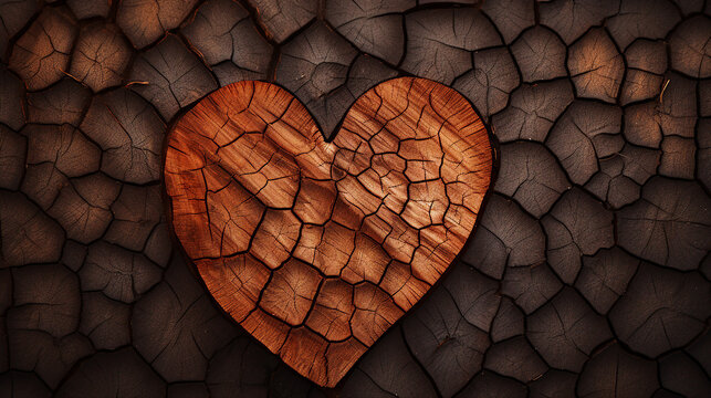 heart shaped wood texture