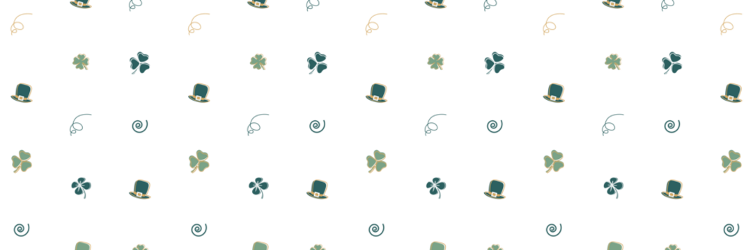 Seamless pattern with clover and green hats. - Powered by Adobe