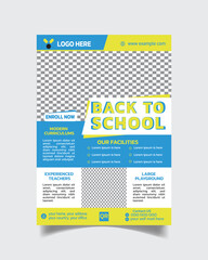 Trending Kids School Flyer and  Creative Design School Poster Admission Brochure Vector File 