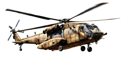 military helicopter on a transparent background - obrazy, fototapety, plakaty