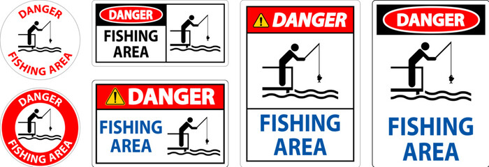Water Safety Sign Danger - Fishing Area