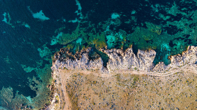 Rocky coast in Macari. Sicily Italy