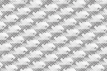 Halftone vector background. Monochrome halftone pattern. Abstract geometric dots background. Pop Art comic gradient black white texture. Design for presentation banner, poster, flyer, business card.