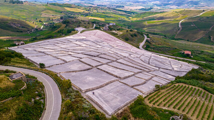 Aerial view of the Cretto di Burri. Sicily Italy