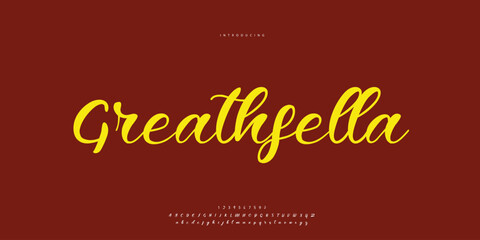 Abstract Fashion font alphabet. Minimal modern urban fonts for logo, brand etc. Typography Calligraphy typeface uppercase lowercase and number. vector illustration
