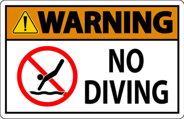Fototapeta premium Swimming Pool Sign Warning No Diving