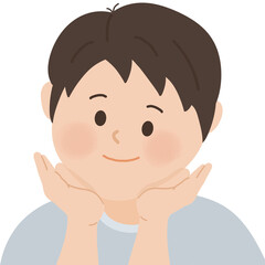 귀여운 어린이 얼굴 일러스트