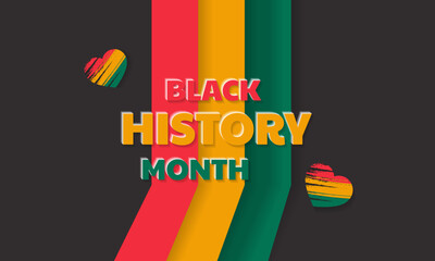 Vector illustration for celebrating African American History Month with text black history month