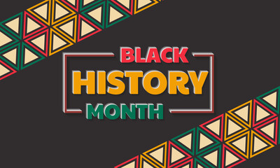 Vector illustration for celebrating African American History Month with text black history month