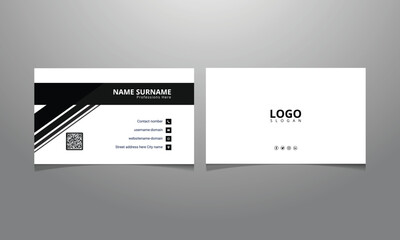 Simple creative & modern clean business card template design layout vactor Illustration card template design black & white.