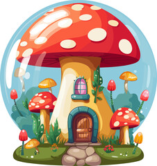 musrhoom house in the crstall glass