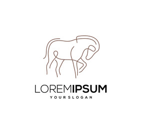Horse Animal Icon, Hand Drawn Logo Design Vector