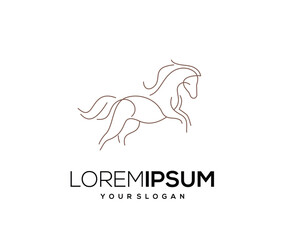 Horse Animal Icon, Hand Drawn Logo Design Vector