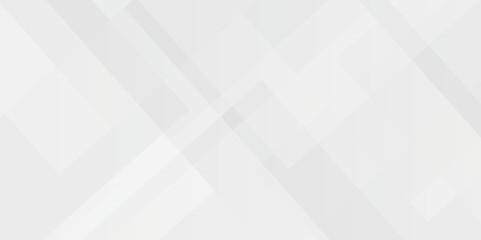 Abstract white and gray background design with layers of textured white transparent material in triangle and squares shapes. White color technology concept geometric line vector background.