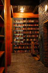 old books in a library
