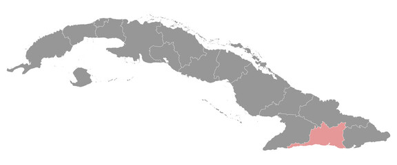 Santiago de Cuba province map, administrative division of Cuba. Vector illustration.