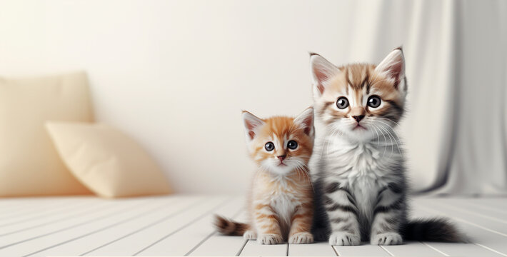 cat sitting with kitten banner ads image