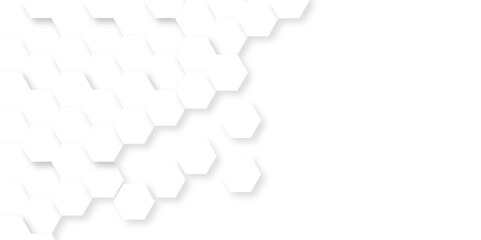 Obraz premium Background white hexagons. Abstract background with lines. white texture background. hexagon abstract background. Surface polygon pattern with glowing hexagon paper texture and futuristic business.