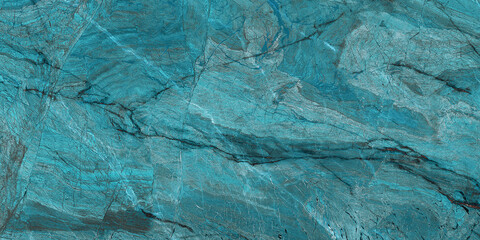 Blue green abstract marble background, Cracked rough stone with close up surface, Stone surface...