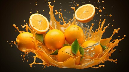 orange fruit splash