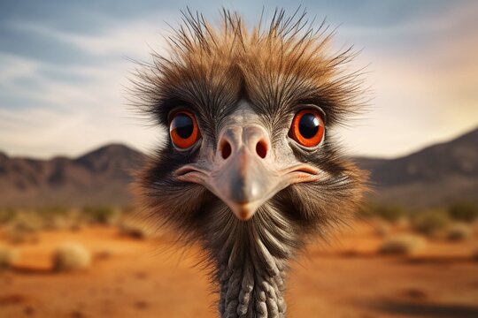 Fototapeta ostrich head close up