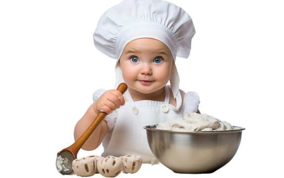 Teen Chef in the Making On Isolated Background