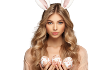 Adorable in Bunny Ear Chic On Isolated Background