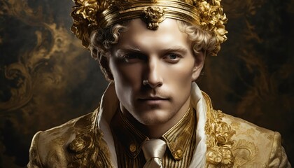 golden baroque human portrait