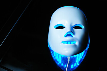 Cosmetic LED mask. Concept of virtual reality mask.