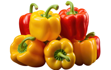 Vibrant Bell Peppers On Transparent PNG