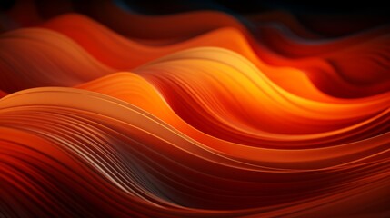 abstract background with smooth wavy lines in orange and black colors