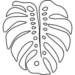 Monstera Leaf Line Art Decoration