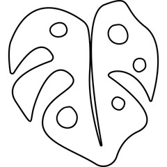Monstera Leaf Line Art Decoration
