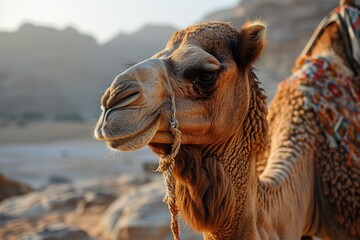 Obraz premium Camel desert Wildlife Photography, generated with AI