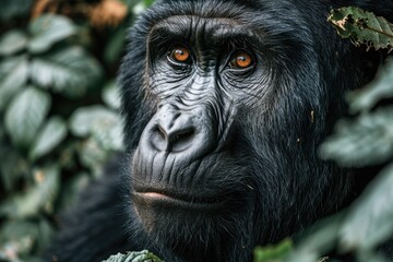 Gorilla in jungle, Wildlife Photography , generated with AI