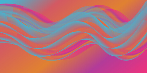 3d modern abstract colorful wave shape background 